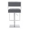 Armen Living Michele Swivel Adjustable Height Gray Faux Leather and Brushed Stainless Steel Bar Stool LCMISWBABSGR - alternate 3